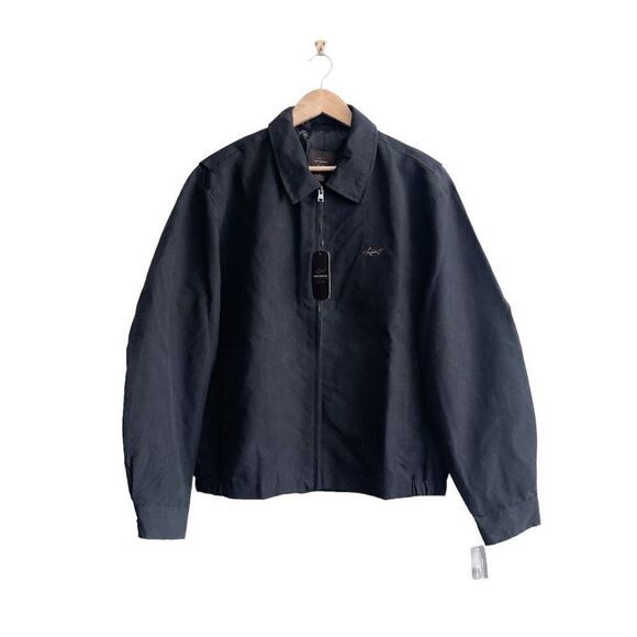 NWT Greg Norman for Tasso Elba Mens Golf Windwear Jacket Full Zip Black Medium - Picture 1 of 6